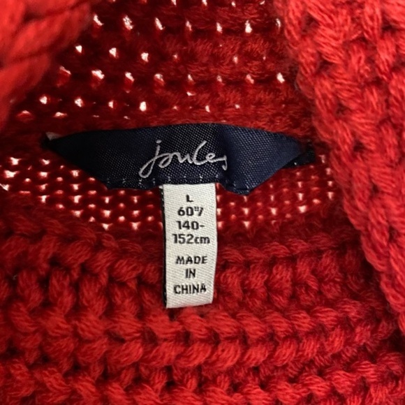 Joules Girls Tess Knitted Red Poncho Size L - Picture 6 of 16